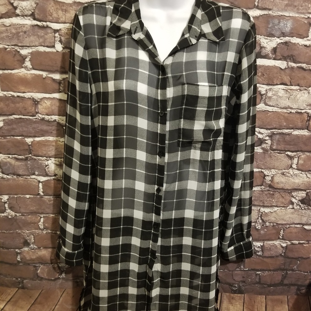 BONGO WOMEN PLAID BUTTON DOWN